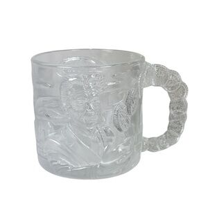 McDonald’s Batman Forever Harvey Dent Two-Face Embossed Design Clear Glass Mug